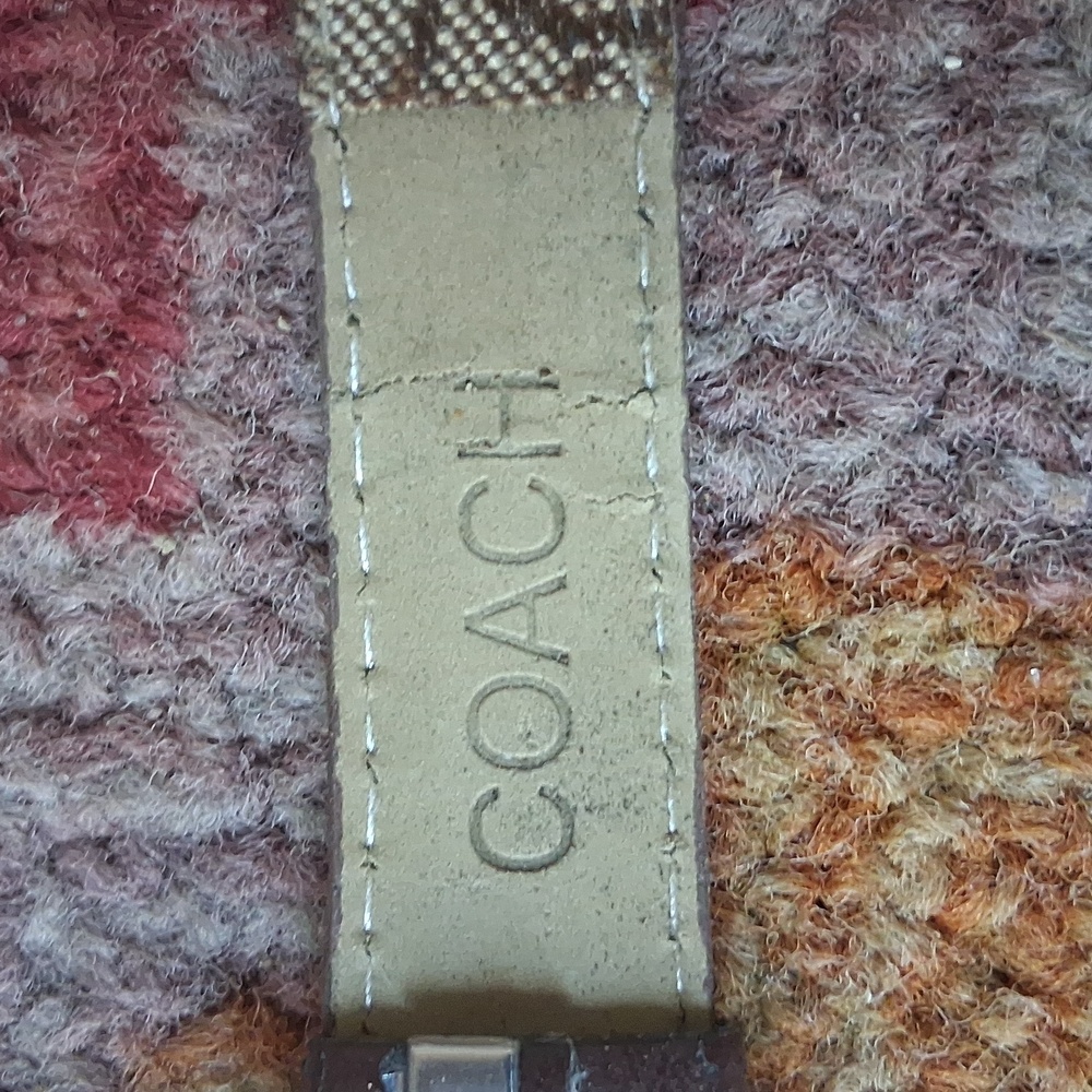 COACH Women's Signature Rectangle Brown Fabric Strap Watch - Picture 7 of 10